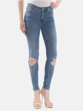 Free People Women's "Busted Knee" Tapered Skinny Jeans - Size 25R/US 0 NWT